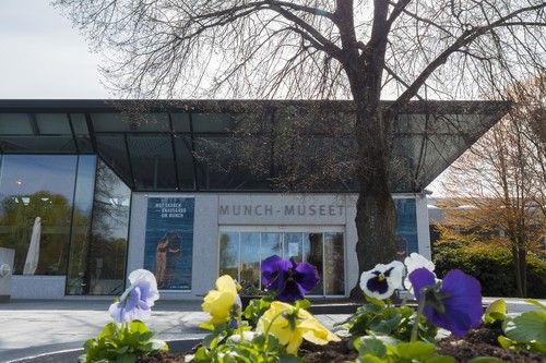 The entrance of Munch Museum in early spring.