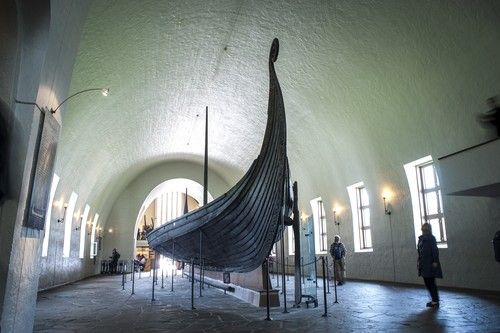 The gallery showing one of the Viking ships at the Viking Ship Museum.